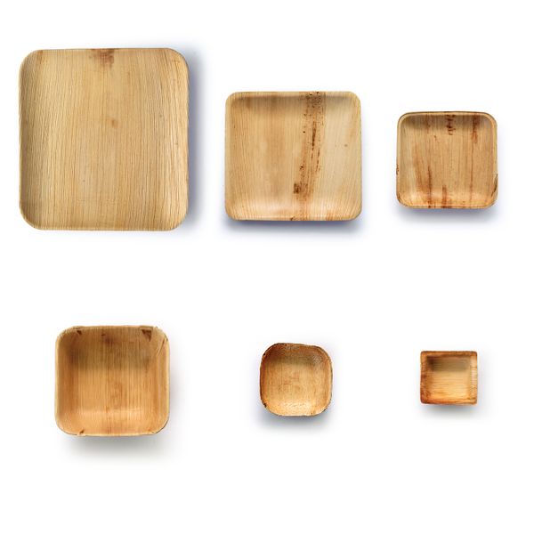 Eco Friendly Palm Leaf Disposable Plates &amp; Bowls - Set Square(36 Piece)