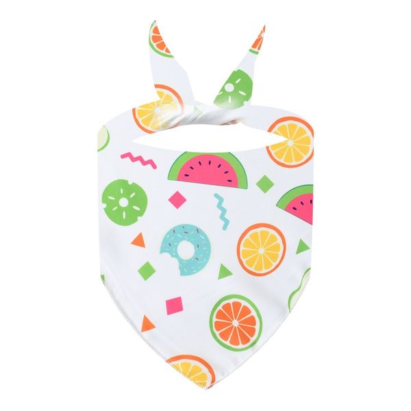 Funky Fruit &amp; Donut Pet Bandana - Playful Dog Cat Scarf - Quirky Style