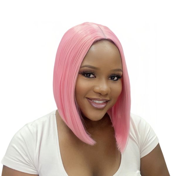 Sleek Pink Bob Wig