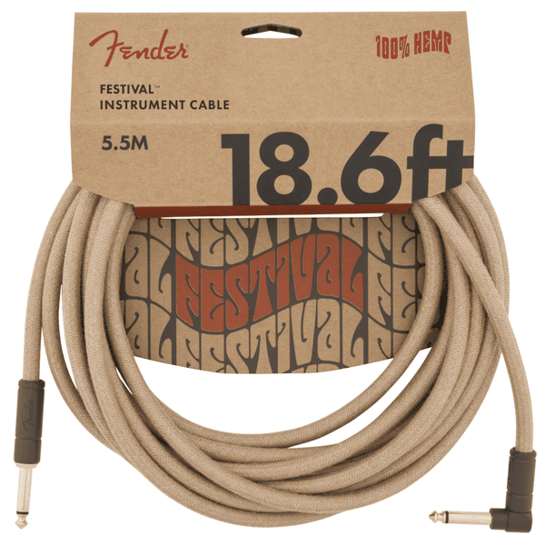 Fender Festival Series Hemp Instrument Cables - Natural - 18.6' (5.5m)