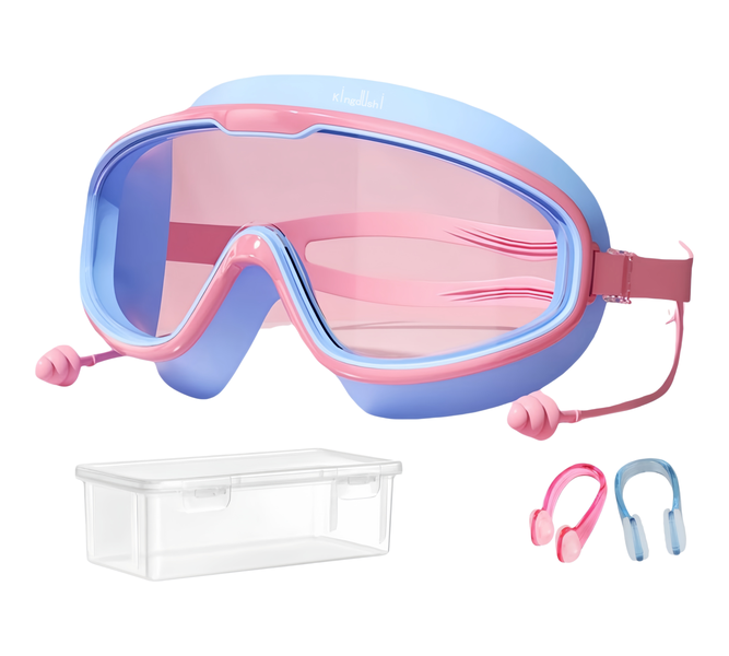 Kingdushi HD Anti-Fog Waterproof Swim Goggles Set For Kids