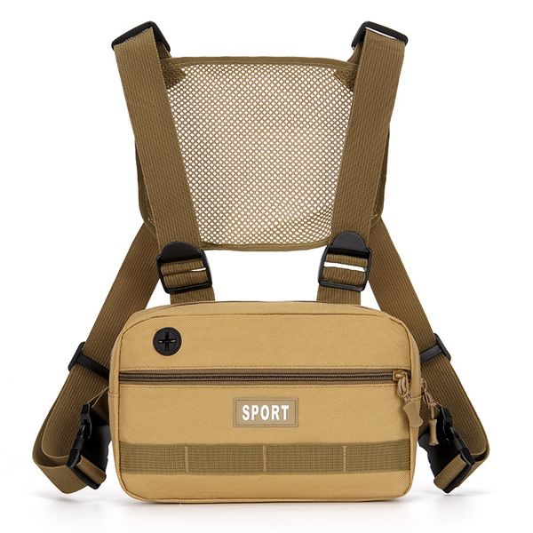 Stylish Breathable Back Sport Chest Pack Shoulder Bag With Earphone Hole