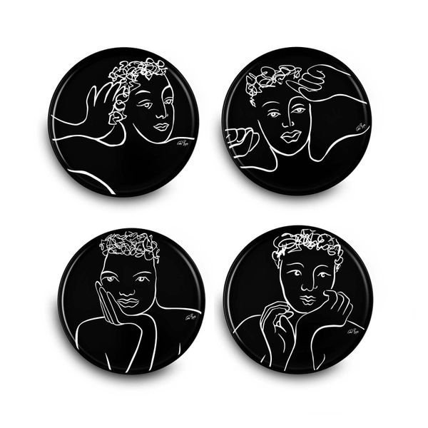 Carrol Boyes Side Plate Set of 4 - Sketchbook Black