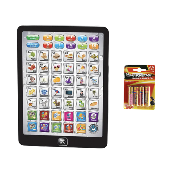 Interactive Educational E-Learning Tablet for Kids with Batteries - 2 Pack