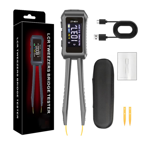 10KHz LCR Meter Tweezer with 0.5% Accuracy with OLED Display