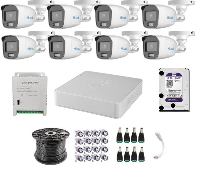 Hilook 1080p 8 Channel Colorvu Complete Kit