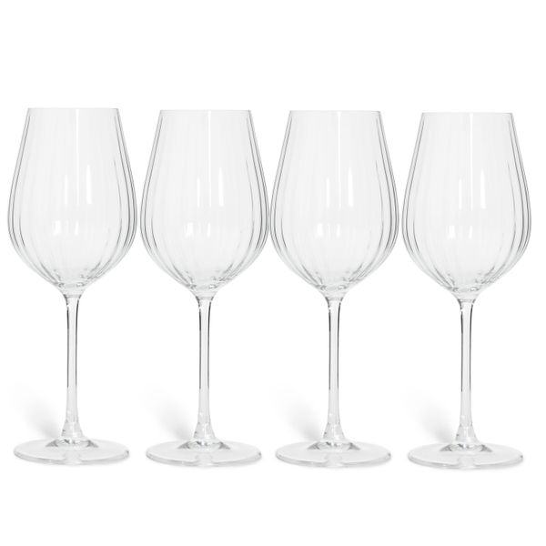 George &amp; Mason - Striata 4-pack Crystal White Wine Glasses - 600ml