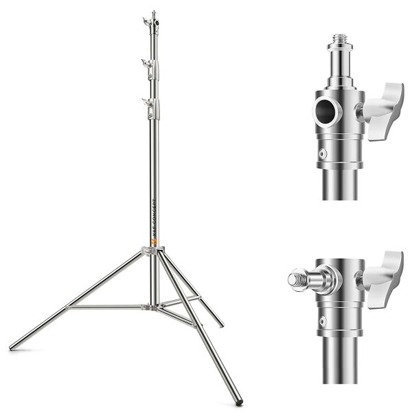 K&amp;F Concept 2.8m Portable Stainless Steel Light Stand-Load Capacity of 8kg
