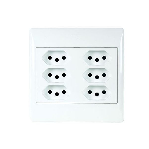 ACDC - 6 x New SA Socket Outlet 4×4 With White Cover Plate