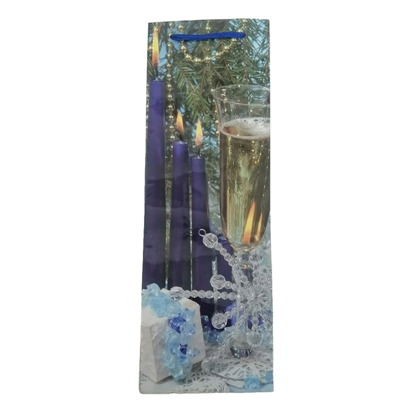 Champagne &amp; Candle Design Wine Giftbag - Pack of 10