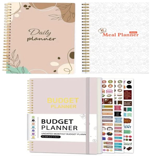 Journal trio - daily planner, meal planner and budget planner