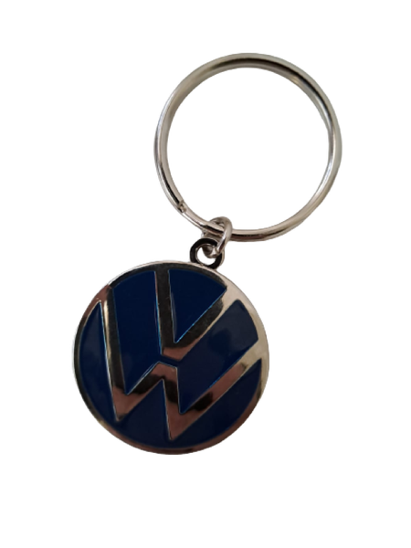 VW Car Logo Key Ring - Blue Back Round