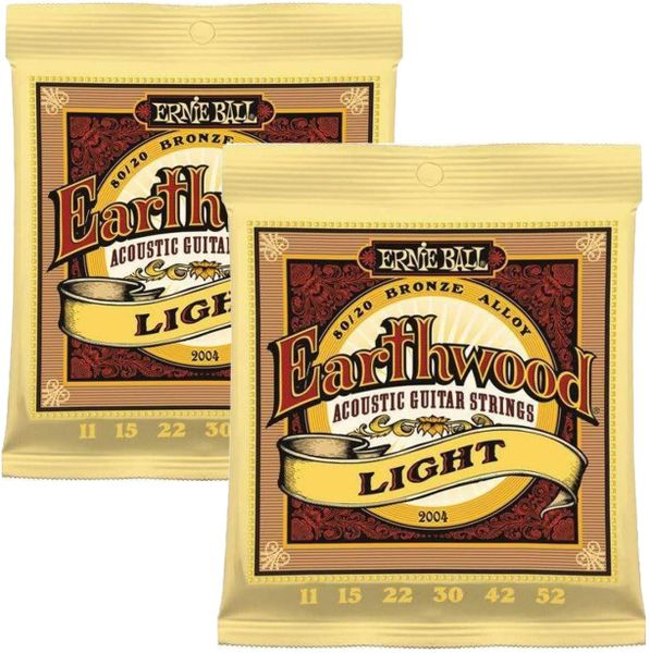 Ernie Ball 2004 Light 80/20 Bronze Acoustic Guitar Strings - Pack of 2
