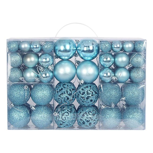 Christmas ornaments - 100 pieces - Ice Blue