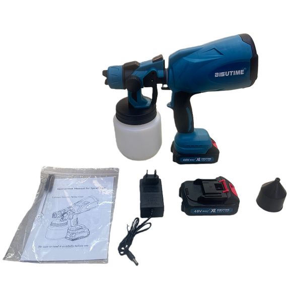 Lithium-ion Cordless Electric Spray Paint with Two 48V Batteries 210W