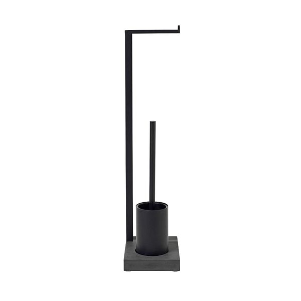 Blomus Toilet Roll Holder &amp; Toilet Brush Caddy in Black MENOTO