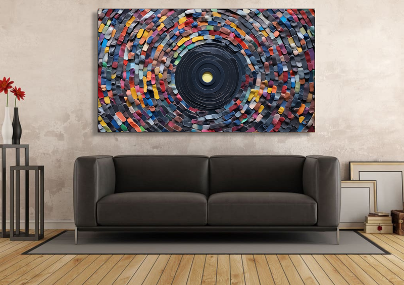 Canvas Wall Art - Record Mosiac Abstract - IM0407