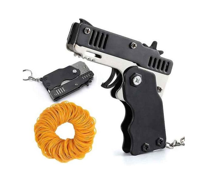 Super Exciting Foldable Rubber Band Shooter Gun for Adults and Kids