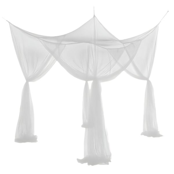 OQIMAX Vintage White 4-Corner Mosquito Net-King Bed