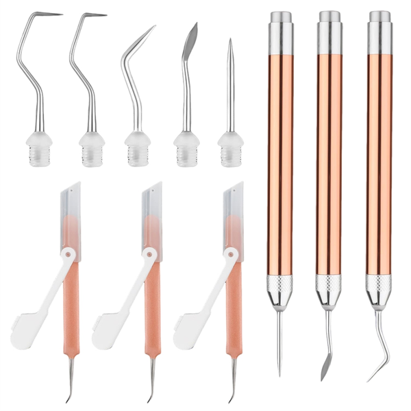 Vinyl Weeding Tool Set with 3 Led Weeding Pen 3 Tweezer 5 Pin&amp;Hook