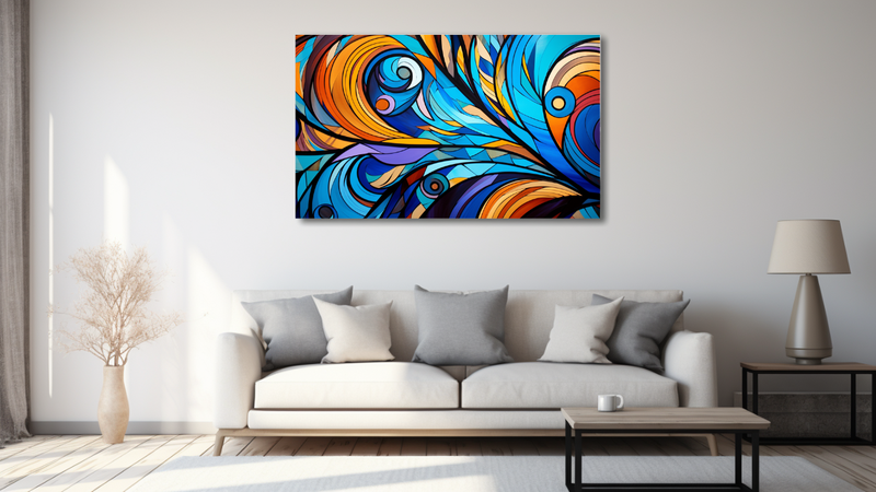 Canvas Wall Art - Peacock Feathers Abstract - MT0378