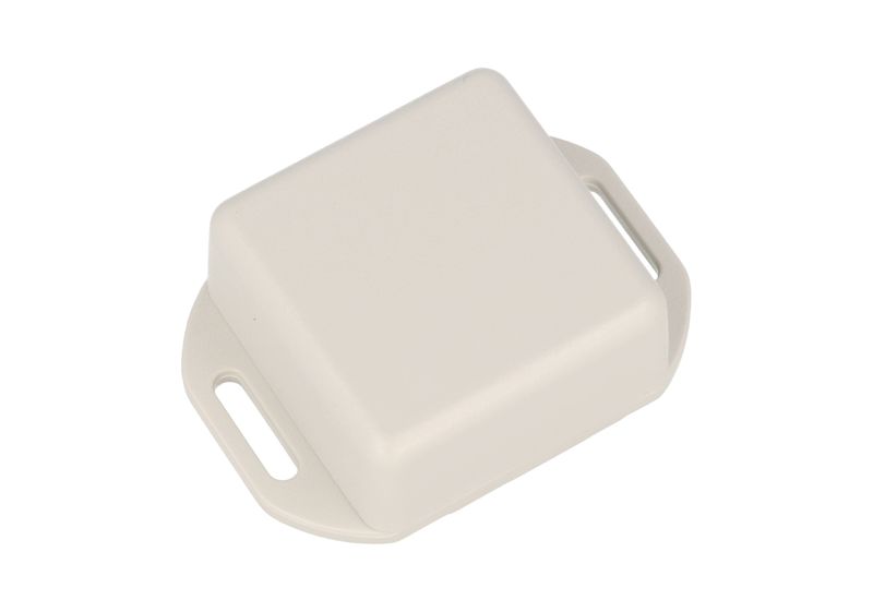 1551PFLGY ABS Miniature Flanged Lid Enclosure 40x40x20mm Light Gray IP54