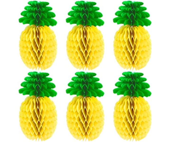 6x Party Deco Hanging Pineapple 30CM Hawaii Themed Decor