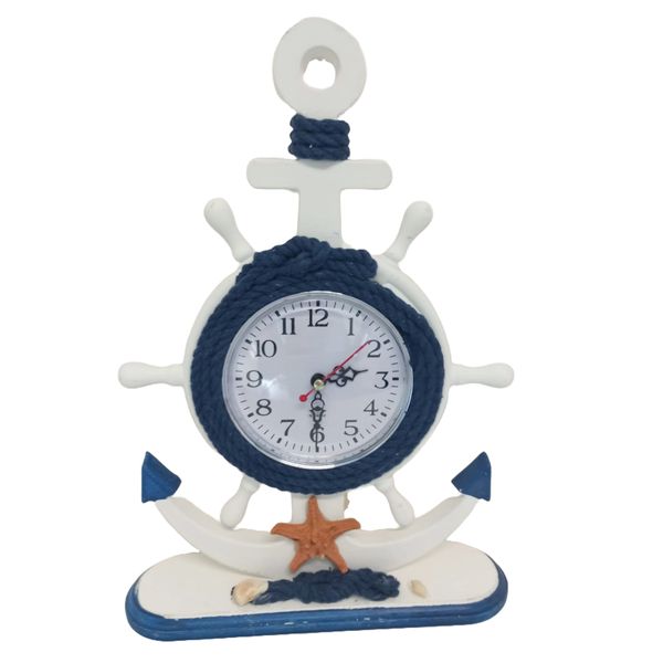 Vintage Look Wooden Anchor Desk Clock