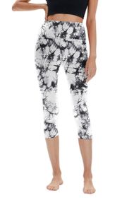 High Waisted Capri Leggings Exercise Pants for Running Cycling