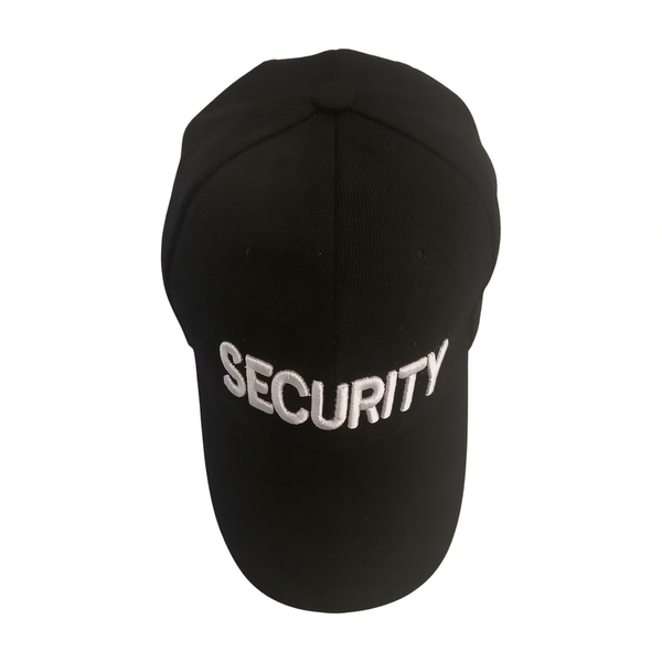 Security Cap - Adjustable Black with White Embroidery