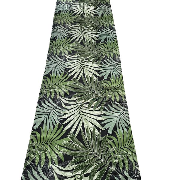 Tropical Leaf Table Runner - Green Botanical Print (170 x 45cm)