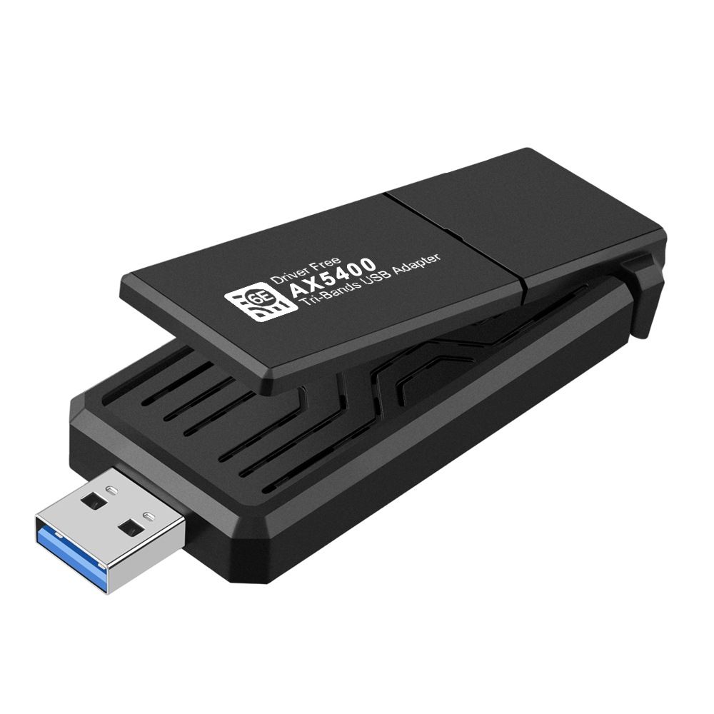 WiFi6E USB 3.0 WiFi Adapter, AX5400M 802.11AX, Tri-Band 6GHz/5GHz/2.4GHz