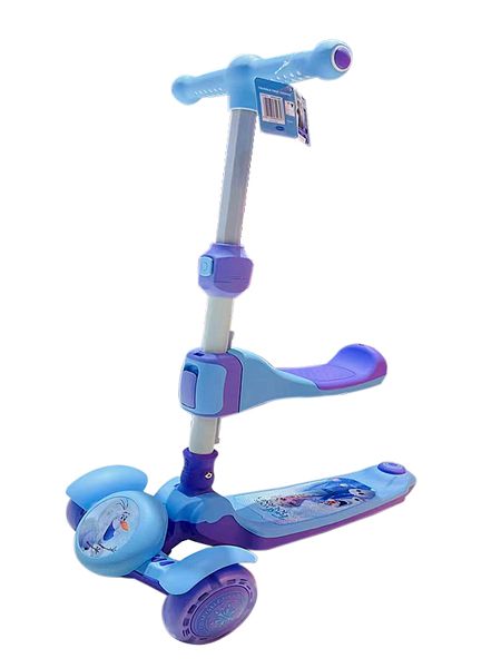 2-in-1 Kids Kick Scooter 3 LED Lighted Wheels and Anti-Slip Deck BLUE
