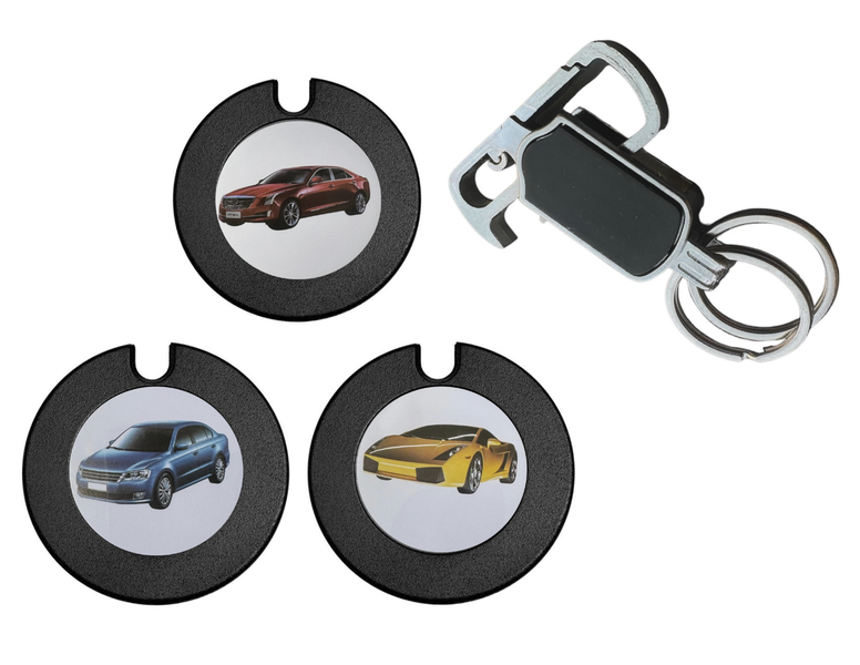 Triple Car Disc Set + Bonus Key Holder - Style &amp; Security for Your Ride