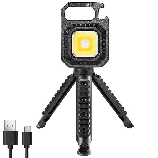 Rechargeable COB Keychain Light With Tripod Stand And Type C Charging- BT