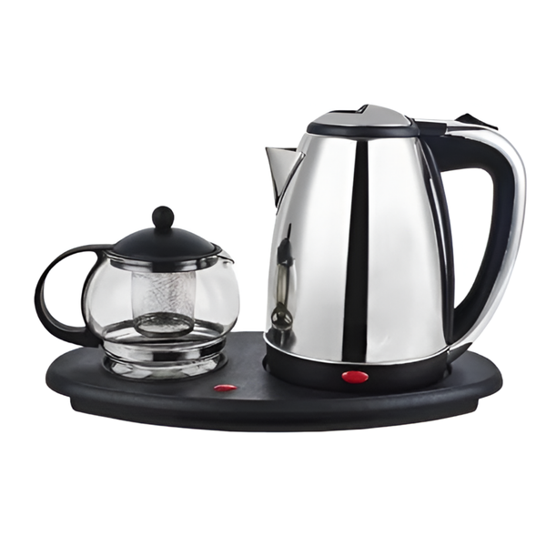 Electric Kettle &amp; Tea Tray - 1.8L 1600W Tea Brewing Set
