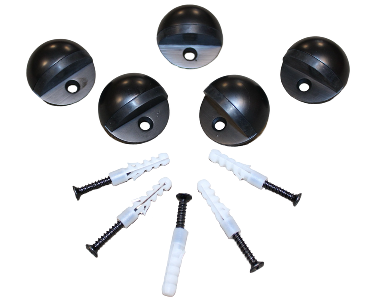 Black Half Moon Zinc Door Stop Combo 5
