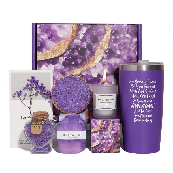 7 Pcs Relaxation Spa Gift Set with Tumbler for Women Girlfriend Birthday