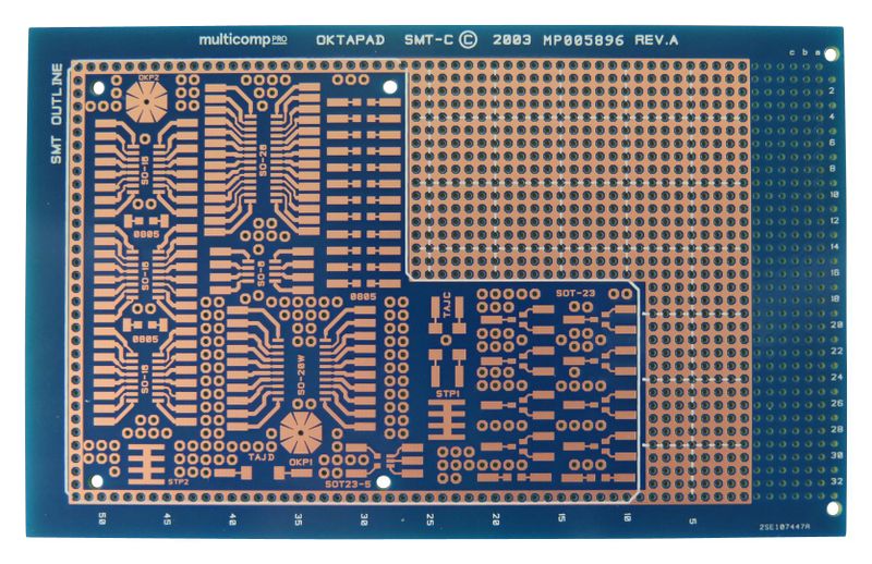 Multicomp Pro (MP005896) Eurocard PCB Board - 100 mm X 160 mm - Epoxy Glass