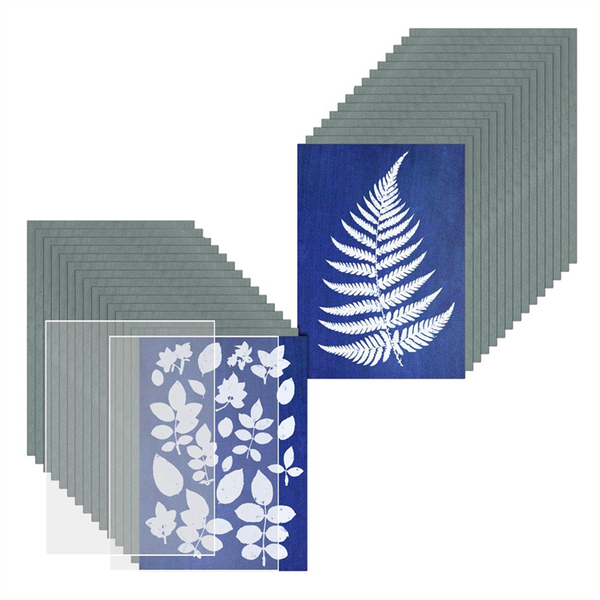 Sun Print Paper Kit,Cyanotype Paper,30 Sheets Cyanotype Paper