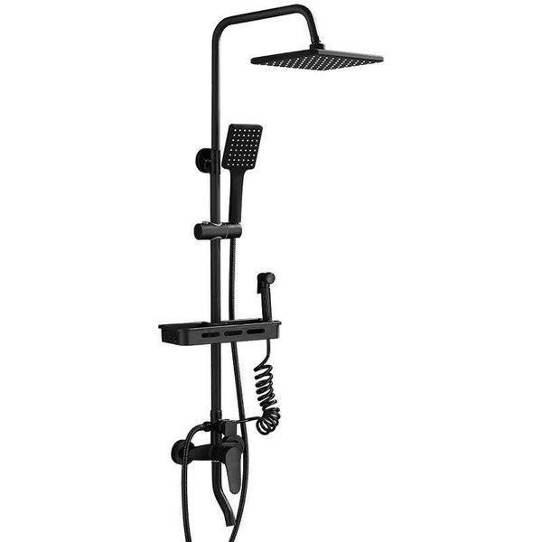Black Luxury 4-Function Bathroom Shower Set with Rain Shower &amp; Bidet Spray