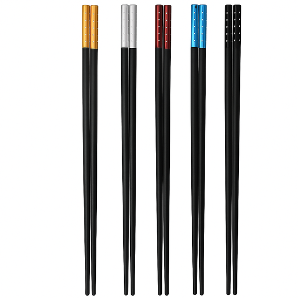 5-Pair Diamante-Studded Fibreglass Chopsticks Set - 23 cm
