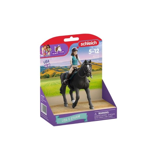 Schleich Horse Club - Lisa &amp; Storm Rider and Horse Figurine Set - 18cm Tall - 6 Piece
