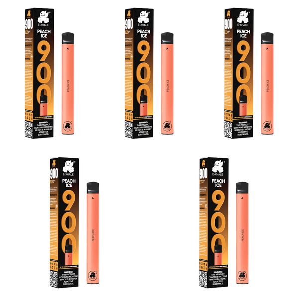 E-Xhale 900 Puffs Disposable Vapes - Peach Ice (Pack of 5)