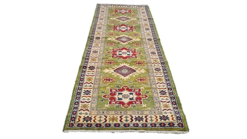 Afghan Kazak Carpet 298cm x 80cm Hand Knotted