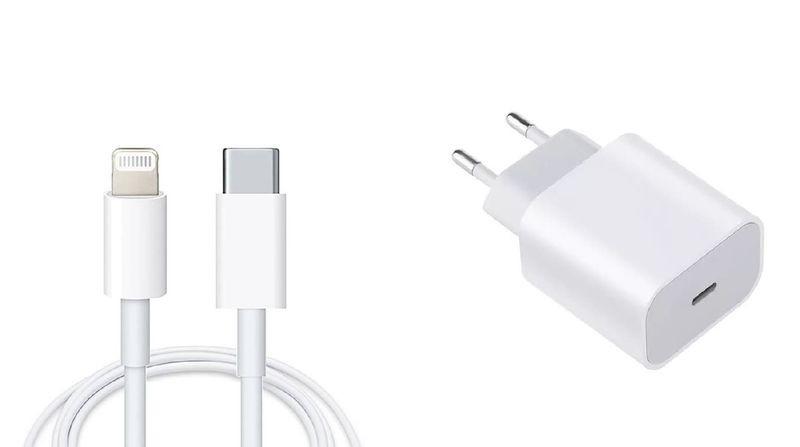 1M Fast Charging Lightning to Type-C Cable &amp; Charging Adapter