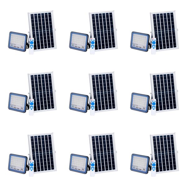 Ecomlight IP66 Solar Flood Spot Light Strobe 80W-9 Pack