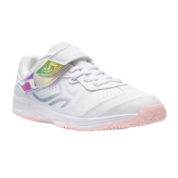 Artengo Kids' Durable Rip-Tab Tennis Court Shoes TS160 - White