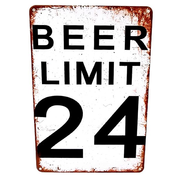BEER LIMIT Vintage Style Metal Bar Sign For Bar Pub Wall Decor