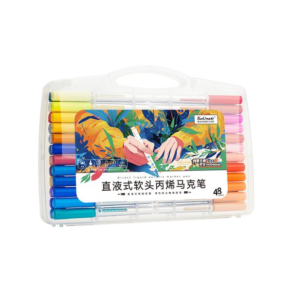 48pcs Acrylic Paint Markers Set Soft Tip Acrylic Paint Pen Direct-Filling